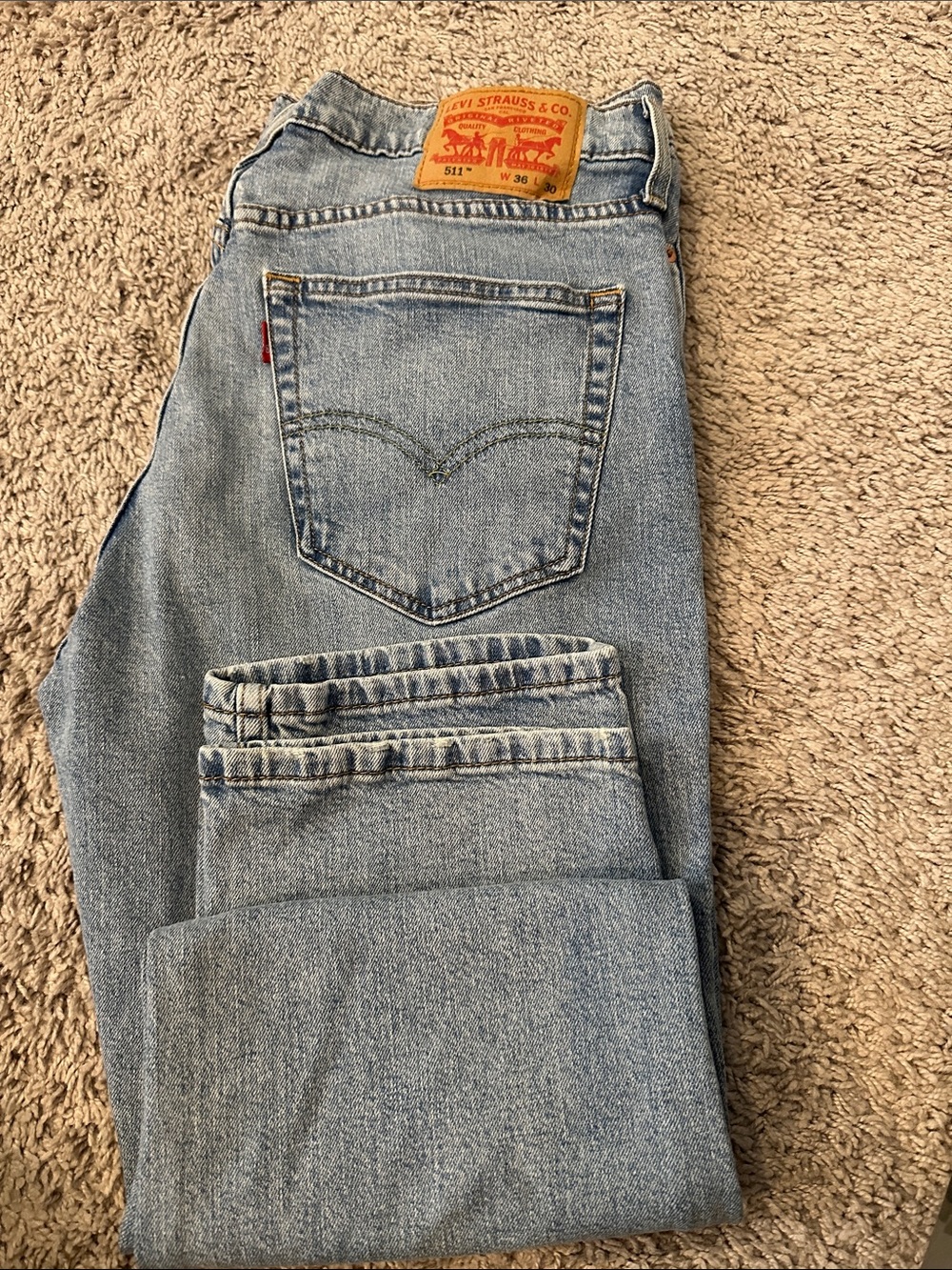 Levi’s 511 Slim Fit Men’s Jeans Light Wash Denim 36x30